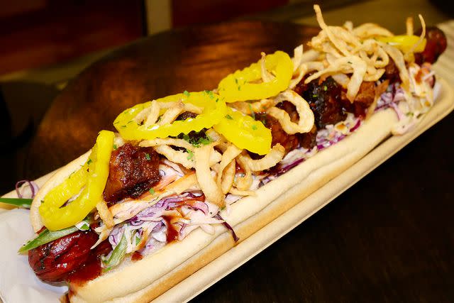 <p>Levy Restaurants</p> Wagyu Loaded hot dogs are included on the menu