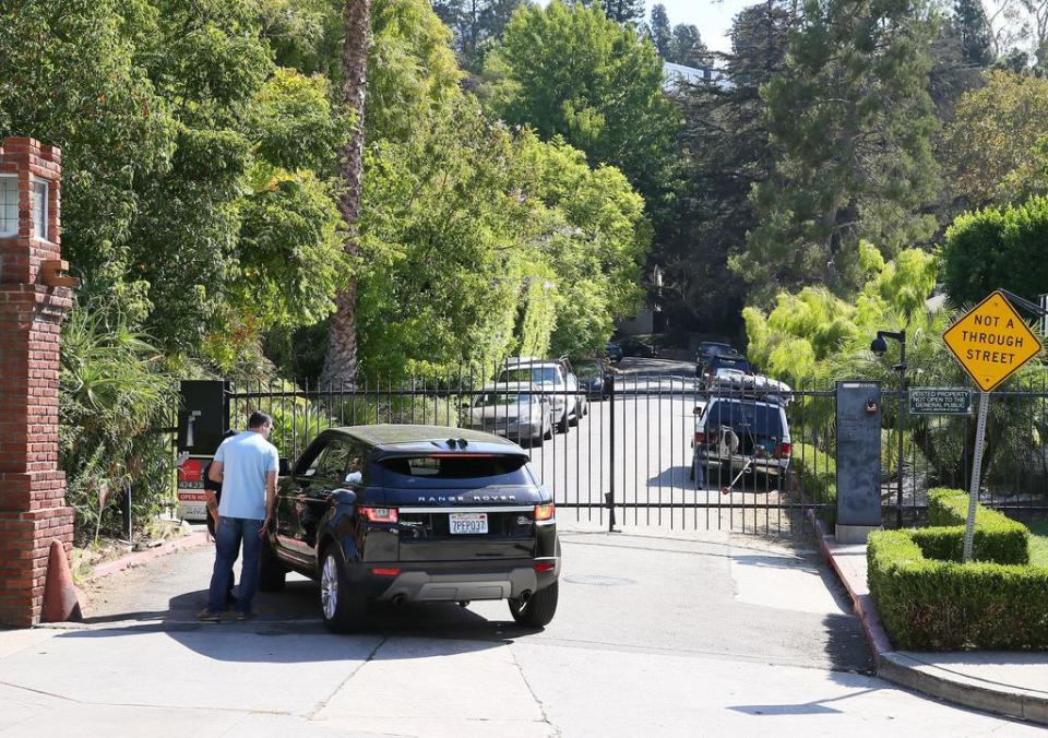 A general view of Brad Pitt and Angelina Jolie-Pitt's house is located in Los Feliz, California, on September 20, 2016.