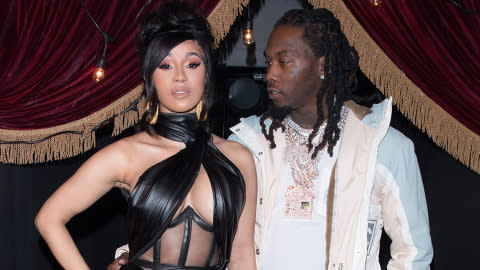 Cardi B nearly suffers a nip slip in racy photo from bed