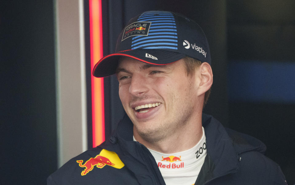 Red Bull Racing driver Max Verstappen of the Netherlands smiles as he gets ready to hit the track during practice for the Formula 1 Canadian Grand Prix auto race Friday, June 7, 2024, in Montreal. (Paul Chiasson/The Canadian Press via AP)