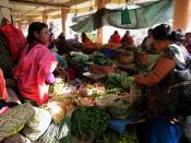 Fresh greens on sale at Ima Keithel in Imphal.