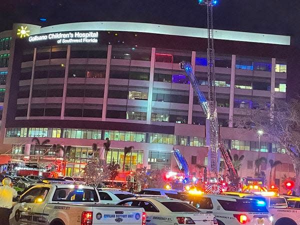 Golisano Children's Hospital of Southwest Florida annually invites local first responders to Friday Night Lights in this 2023 file photo. On Thursday, June 20, 2024, a woman stole an empty ambulance that was at the hospital, before arresting her several miles away..