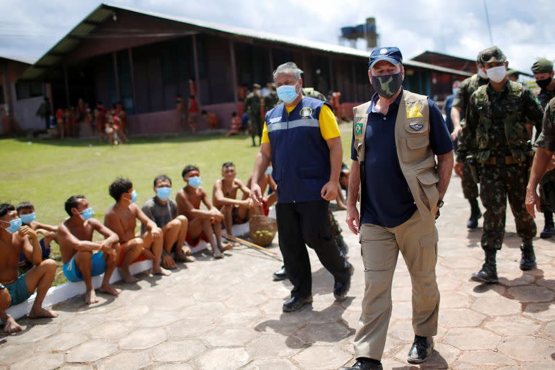 FILE PHOTO: Brazil's Defense Minister Fernando Azevedo e Silva is seen during a visit at the 4th Surucucu Special Frontier Platoon of the Brazilian army in the municipality of Alto Alegre