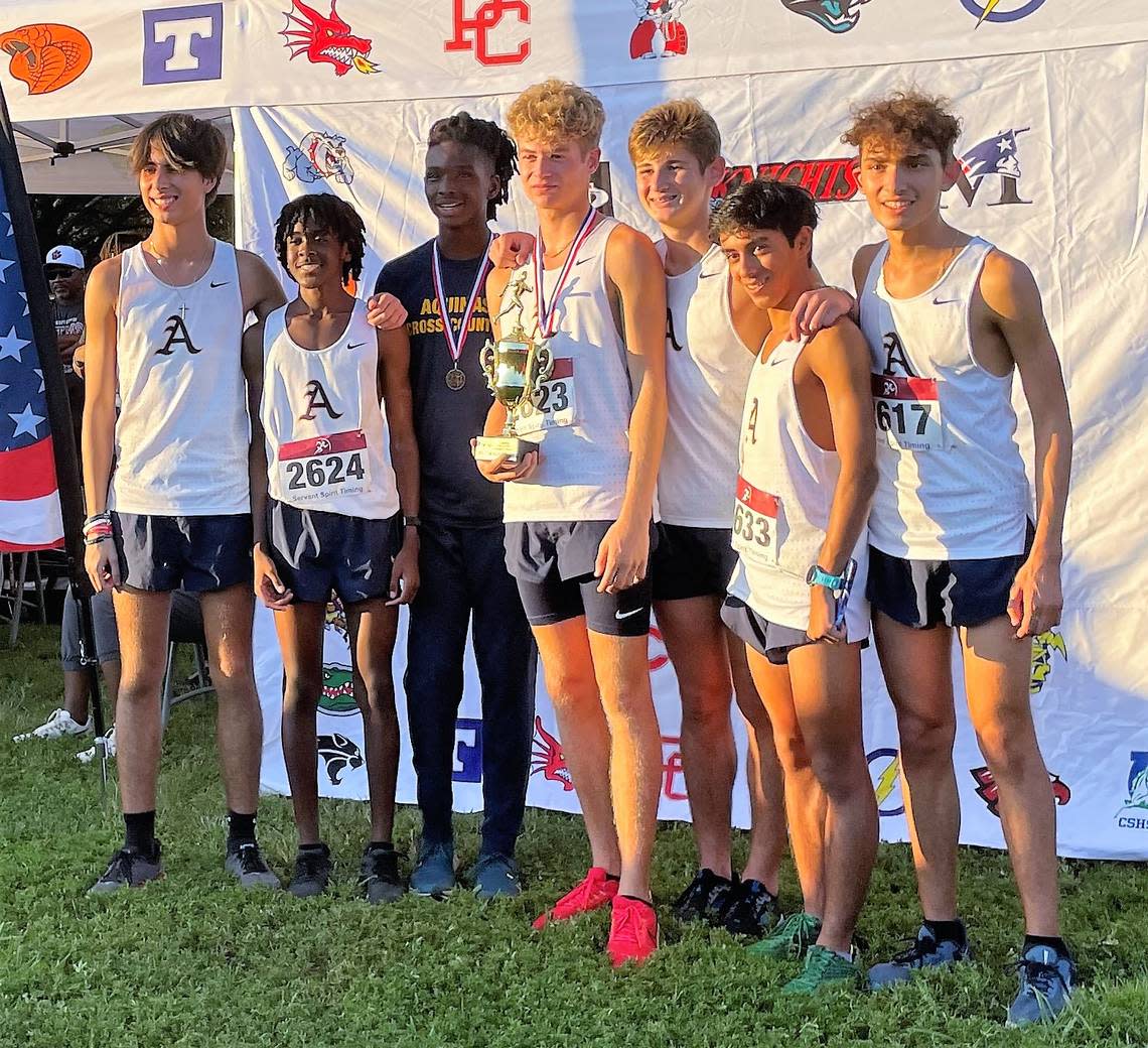 St. Thomas Aquinas was second in the boys’ division at the BCAA Cross-Country Championships at Markham Park in Sunrise. Photo Via BCAA Sports Twitter