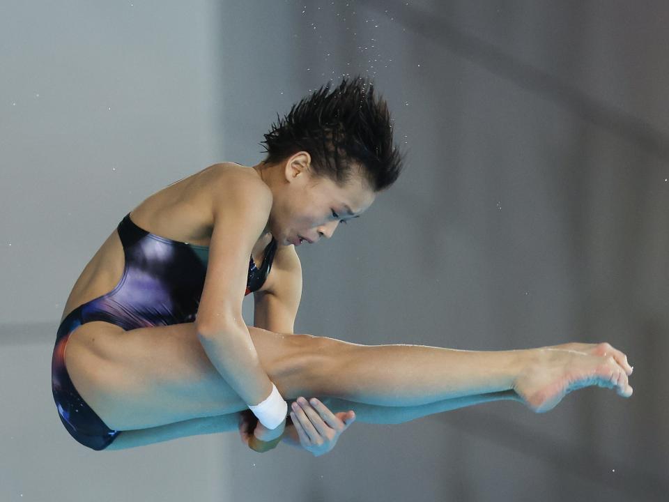 chinese diver quan hongchan competing in 2021 olympic trials