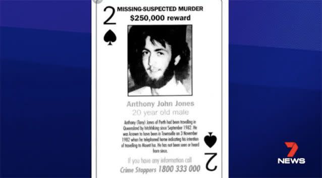 A reward was offered for information on Mr Jones' disappearance. Source: 7News