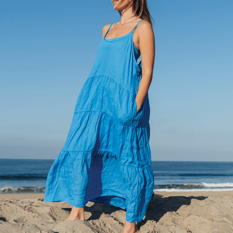 <p><a href="https://leftonfriday.com/collections/beach-linen/products/sunday-dress-bronze-brown" rel="nofollow noopener" target="_blank" data-ylk="slk:Shop Now;elm:context_link;itc:0;sec:content-canvas" class="link ">Shop Now</a></p><p>Sunday Dress</p><p>leftonfriday.com</p><p>$170.00</p>