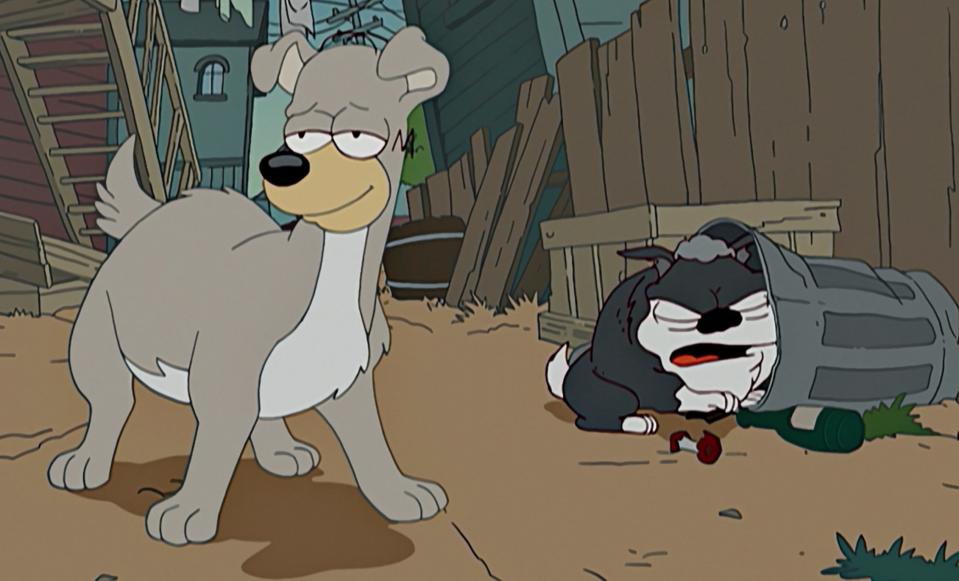 Homer as the dog Shady in “Love, Springfieldian Style”