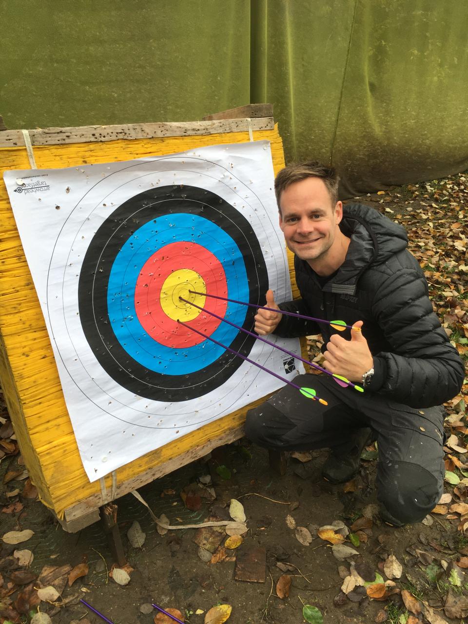 Chris Bone now has time for his outdoor passions, like archery.