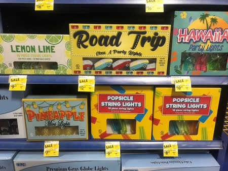 Decorative lights that are used with Recreational Vehicles (RVs) are pictured at a dealership in Orlando