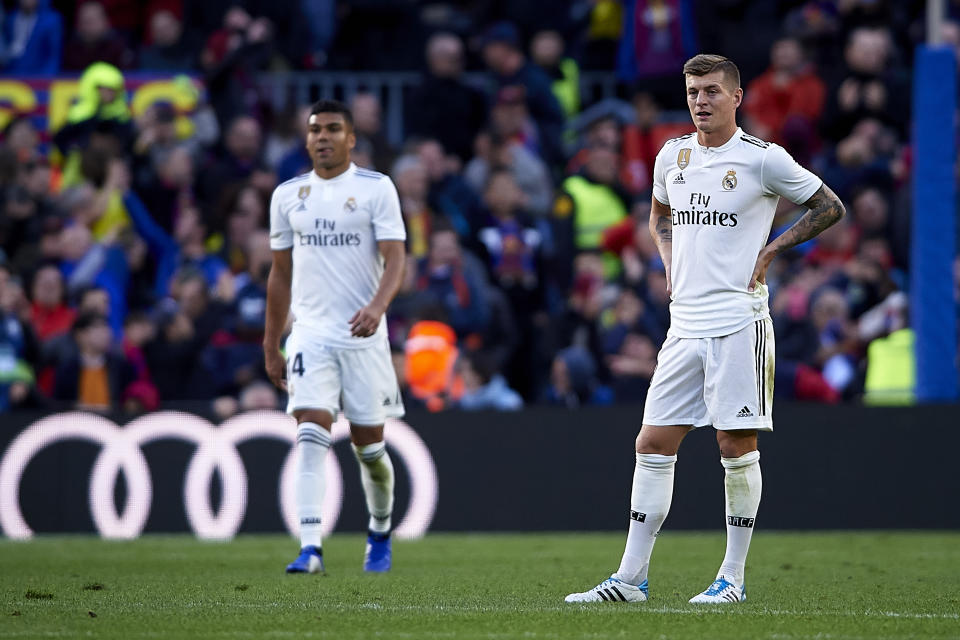 Real Madrid’s failure to grow or adapt post-Cristiano Ronaldo cost it dearly in Sunday’s El Clasico. (Getty)