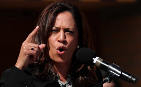 Senator Harris speaks at rally in support of DACA at the U of C Irvine Student Center in Irvine, California - Credit: Reuters