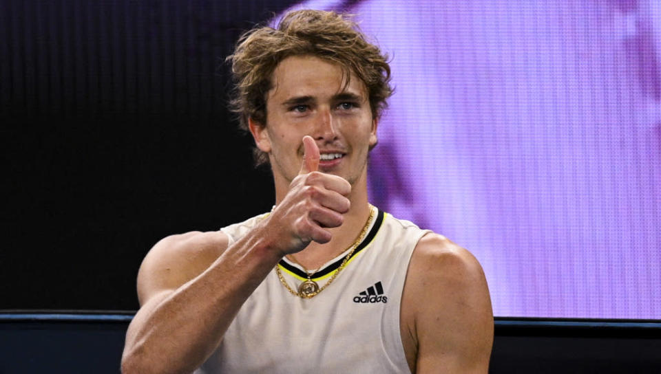 Alexander Zverev thumbs up Credit: PA Images