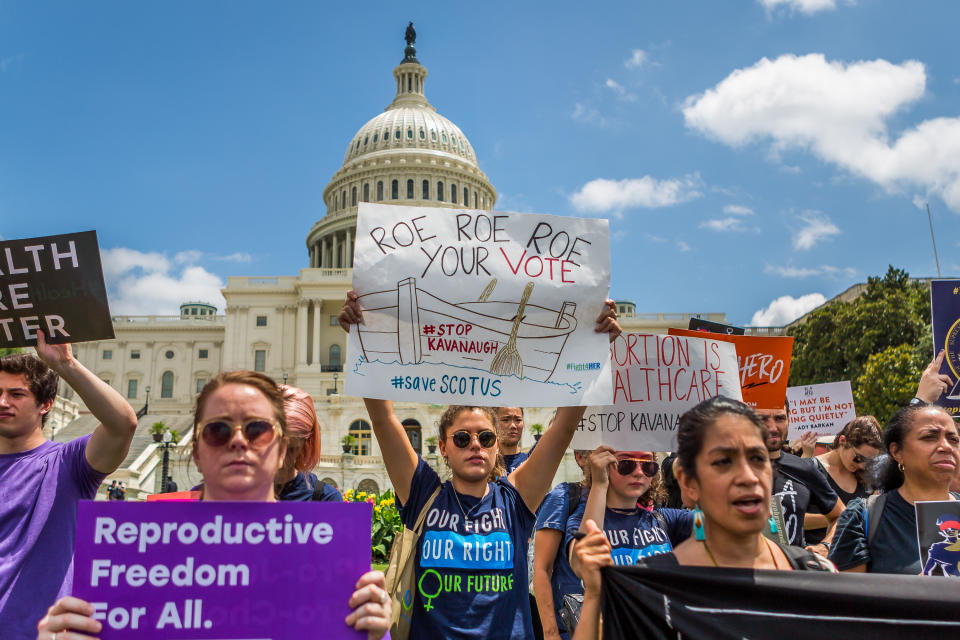 <span class="s1">Activists from across the county converged in Washington on Aug. 1 for a protest dubbed “Say No to Kavanaugh.” (Photo: Michael Nigro/Pacific Press/LightRocket via Getty Images)</span>