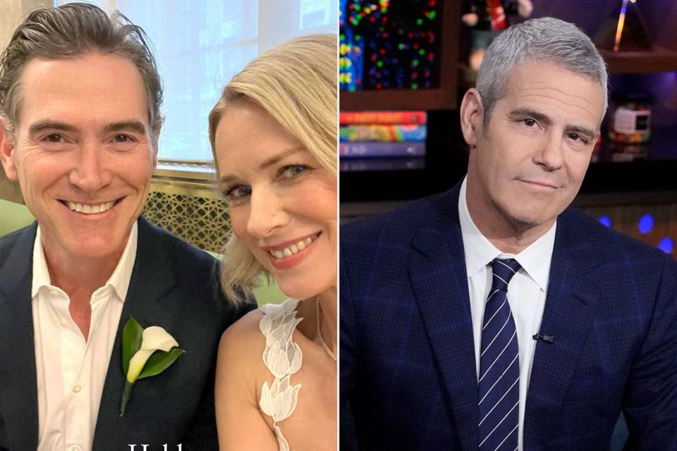 <p>Instagram/naomiwatts; Charles Sykes/Bravo via Getty </p> Naomi Watts and Billy Crudup (L); Andy Cohen