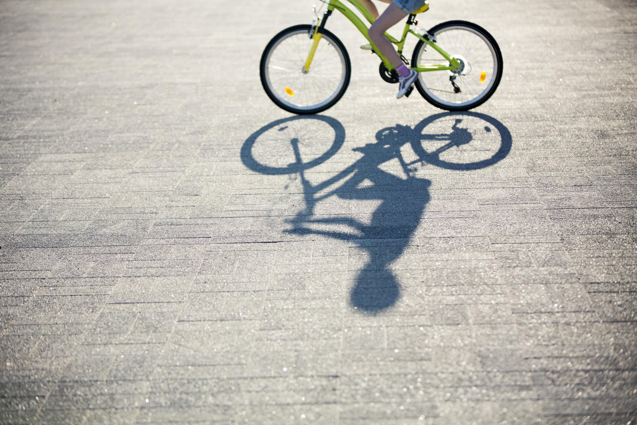 child on bicycle