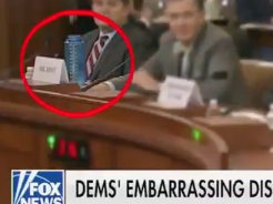 On the Ingraham Angle, a blue water bottle stole the impeachment show: Fox News screenshot