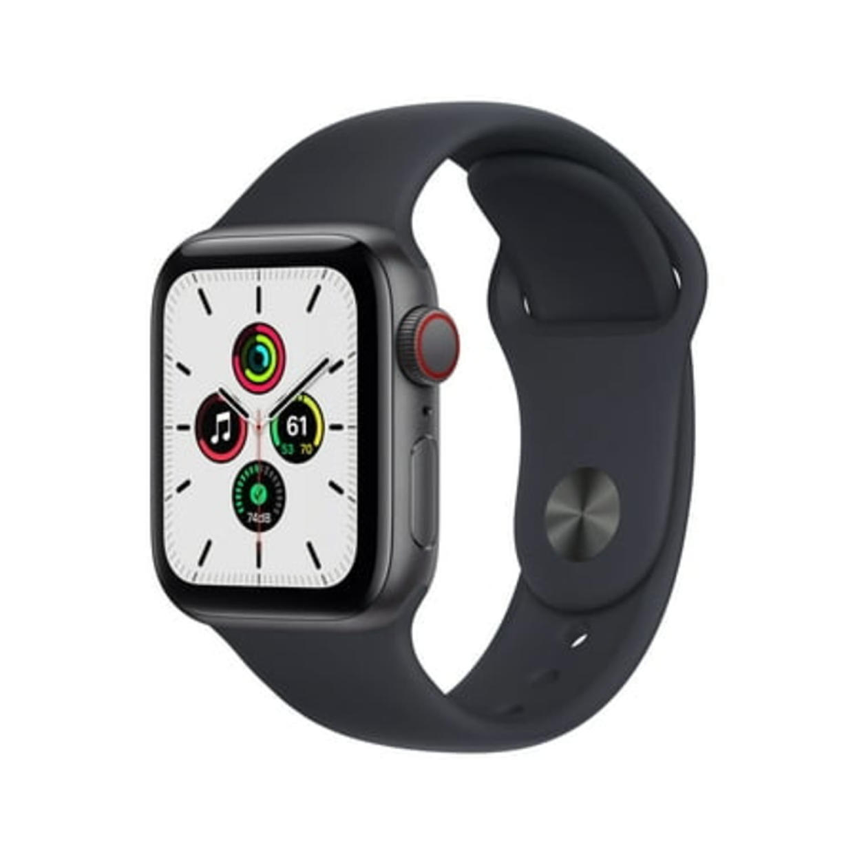 Apple Watch SE (1st Gen) GPS + Cellular 40mm Space Gray Aluminum Case Midnight Sport Band - Regular with Family Set Up (WALMART)