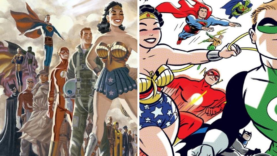 The Atomic Age heroes of DC: The New Frontier, art by Darwyn Cooke.