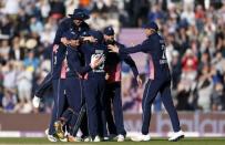 Britain Cricket - England v South Africa - Second One Day International - Ageas Bowl - 27/5/17 England players celebrate at the end of the match after victory Action Images via Reuters / Matthew Childs Livepic