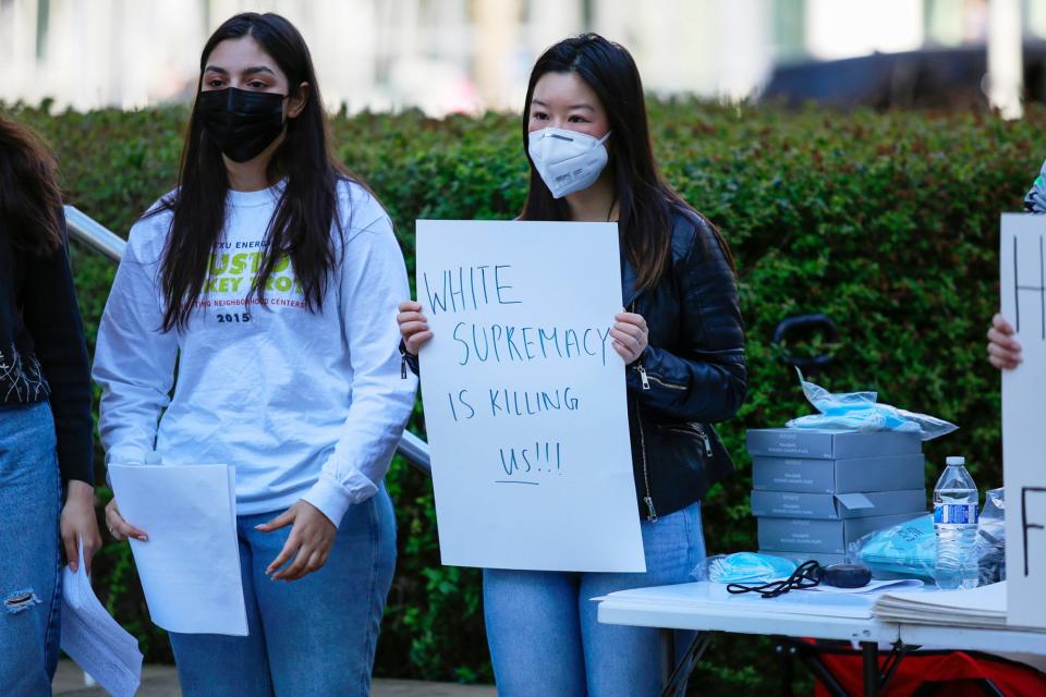 <p>The people of Houston also show their support to help stop Asian hate at a protest held at Discovery Green Park on March 20.</p>