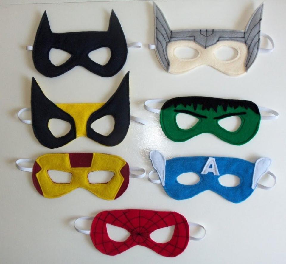 <p>When your kid is in need of a last-minute disguise, save the day with these threaded felt creations. </p><p><strong>Get the tutorial at <a href="http://cutesycrafts.com/2012/07/superhero-party-masks.html" rel="nofollow noopener" target="_blank" data-ylk="slk:Cutesy Crafts;elm:context_link;itc:0;sec:content-canvas" class="link ">Cutesy Crafts</a>.</strong></p>