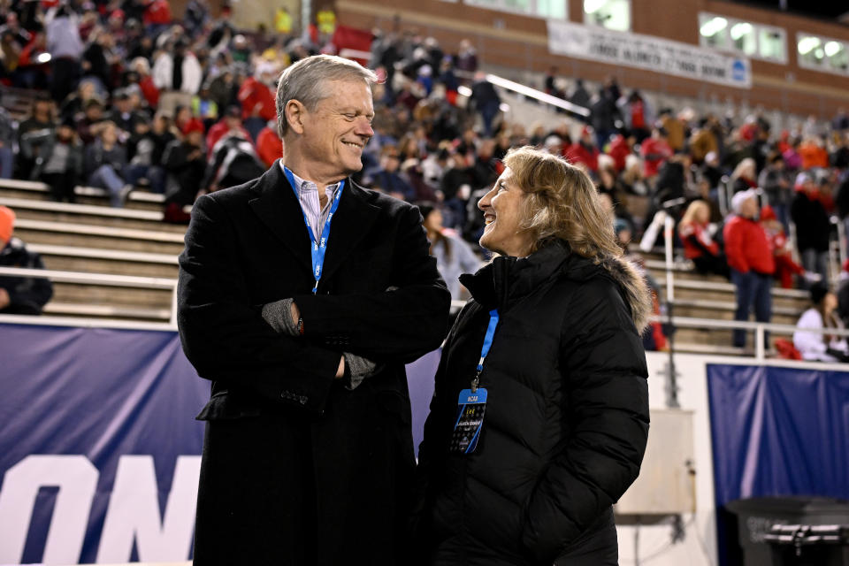 NCAA president Charlie Baker revealed the new proposal in December. (Grant Halverson/Getty Images)