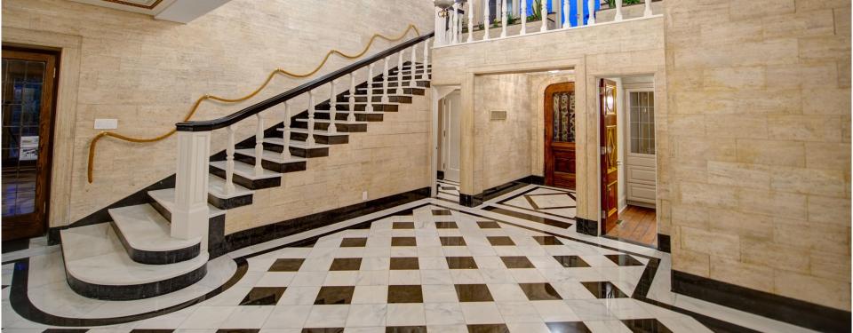 Tile work in an entry way.