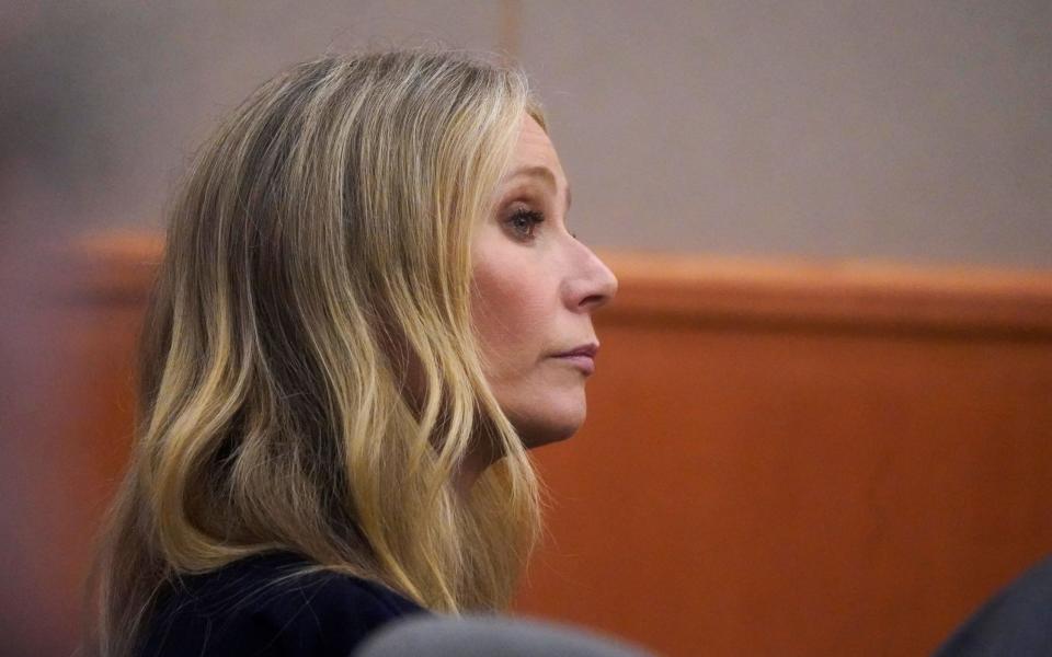 Gwyneth Paltrow sits in court during an objection by her attorney during her trial, March 24, 2023, in Park City, Utah - Getty Images