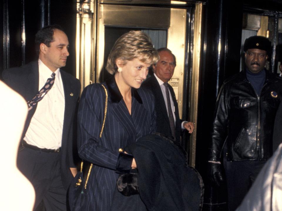 Princess Diana leaving the Carlyle Hotel