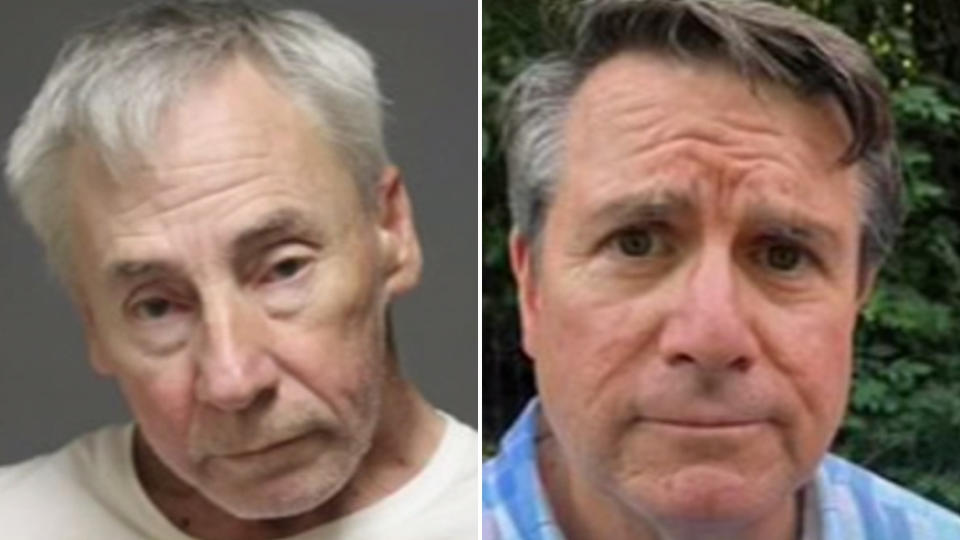 Pictured are Daniel Dobbins (left) and John Linartz (right) who were among the six caught up in the lewd sex act.