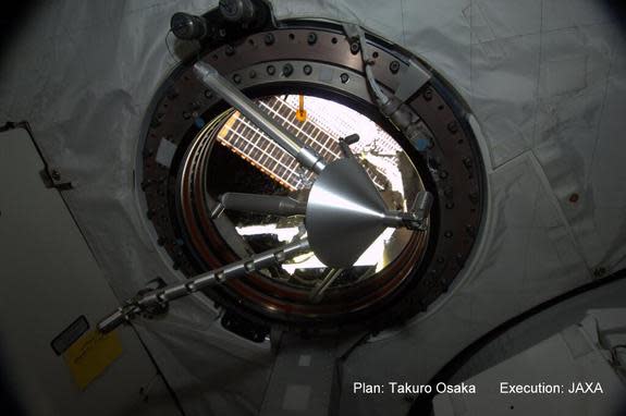 This spinning top creates amazing light art on the International Space Station. Image uploaded Feb. 11, 2013.