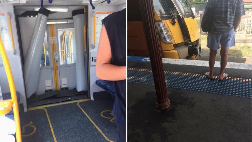 It's understood the train hit the barricade at Richmond Station shortly before 10am. Source: 7 News