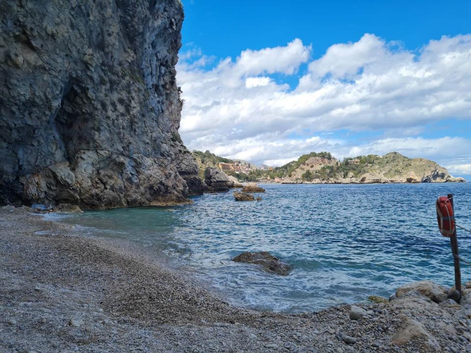 private beach at Una Hotel Capotaormina