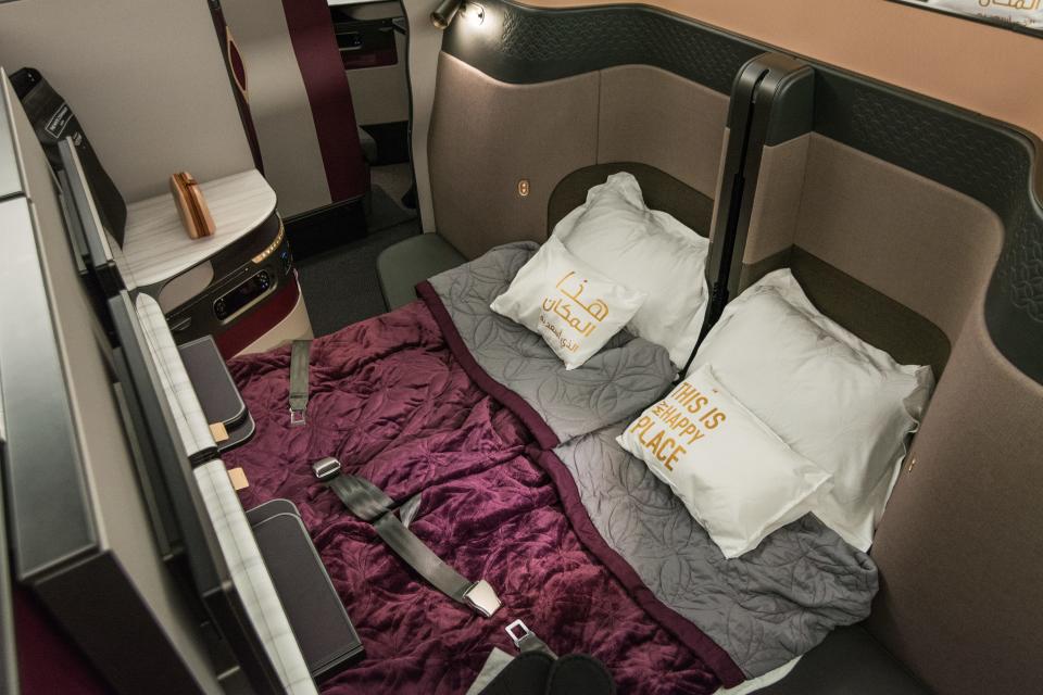 Qatar Airways QSuite business class double bed