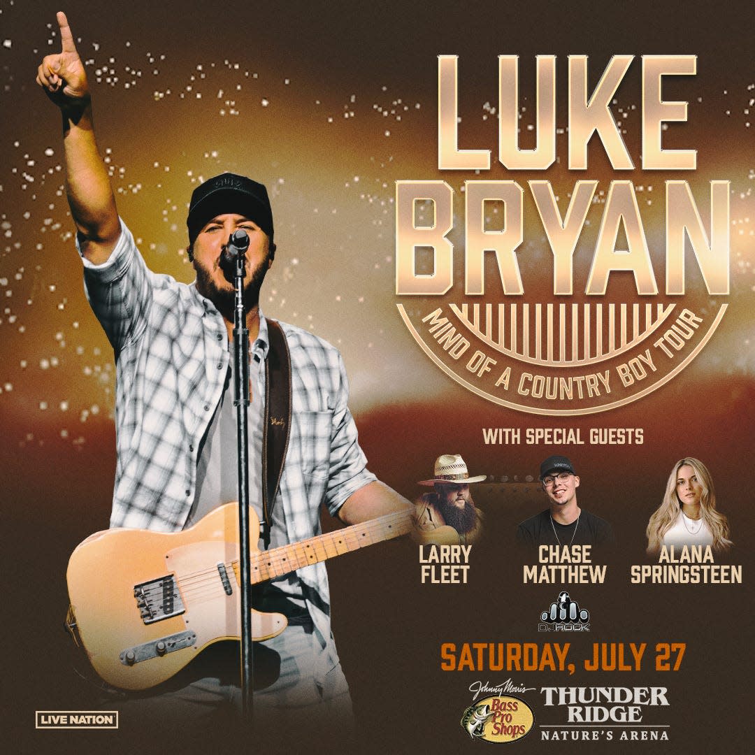 Country musician Luke Bryan is performing at Thunder Ridge Nature's Arena on Saturday, July 27, 2024.