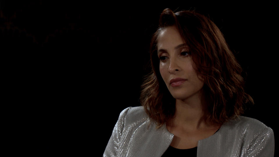 Christel Khalil as Lily deep in thought in The Young and the Restless