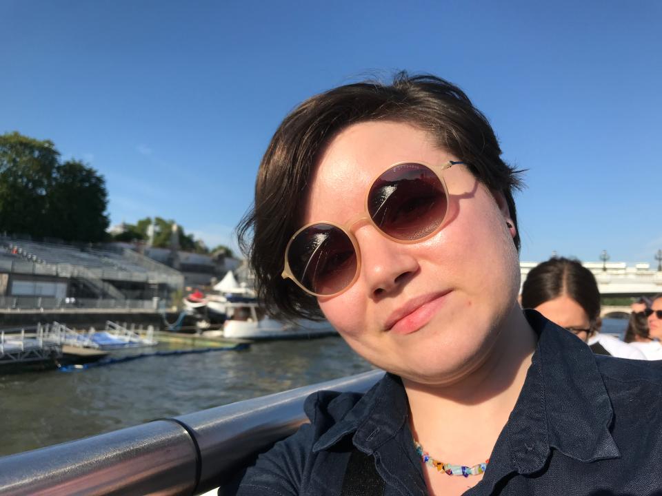 moriah on a boat in paris