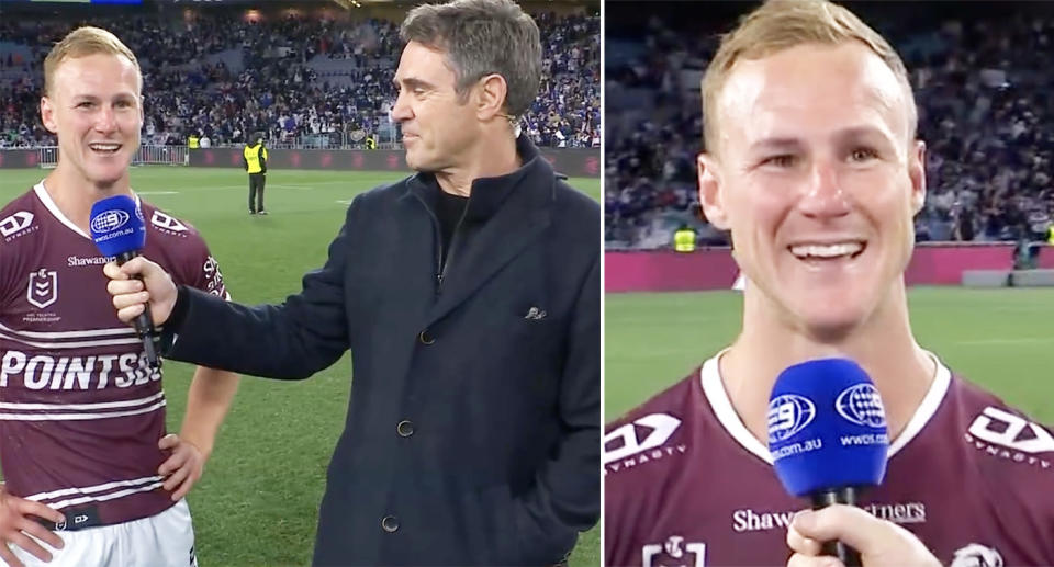 Daly Cherry-Evans, pictured here after Manly's win over the Bulldogs.