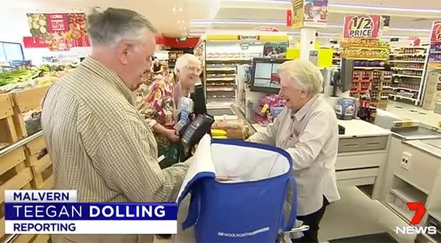 Brenda Palmer has worked at Malvern Coles since it opened. Source: 7 News