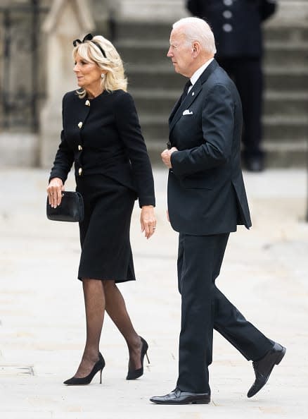 <div class="inline-image__caption"><p>U.S. President, Joe Biden and Jill Biden during the State Funeral of Queen Elizabeth II at Westminster Abbey on September 19, 2022 in London, England.</p></div> <div class="inline-image__credit">Samir Hussein/WireImage</div>