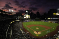 The Pittsburgh Pirates play against the San Diego Padres during the fifth inning of a baseball game Friday, May 27, 2022, in San Diego. (AP Photo/Gregory Bull)