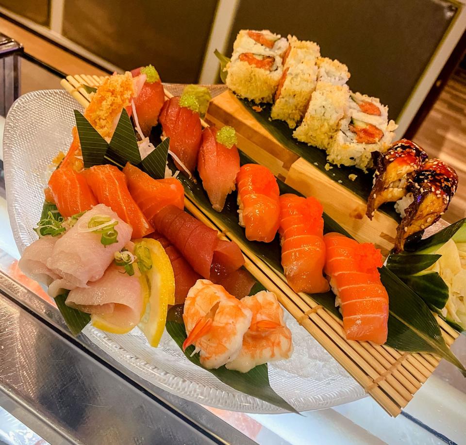 Platters of sushi at Zao Jun for Mother's Day.