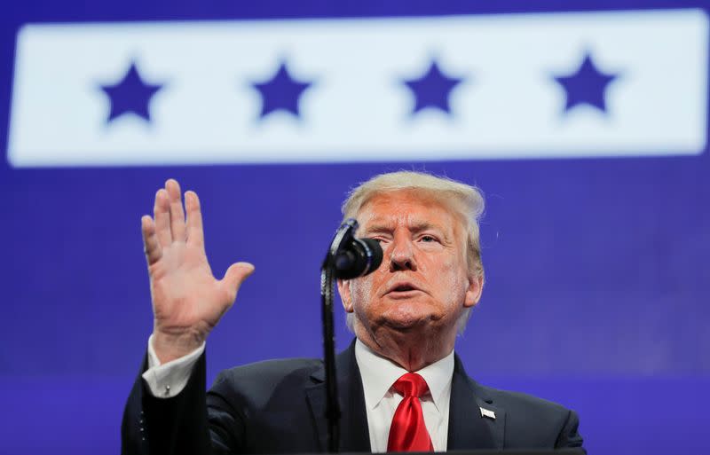 U.S. President Donald Trump delivers an "Address to Young Americans" in Phoenix, Arizona