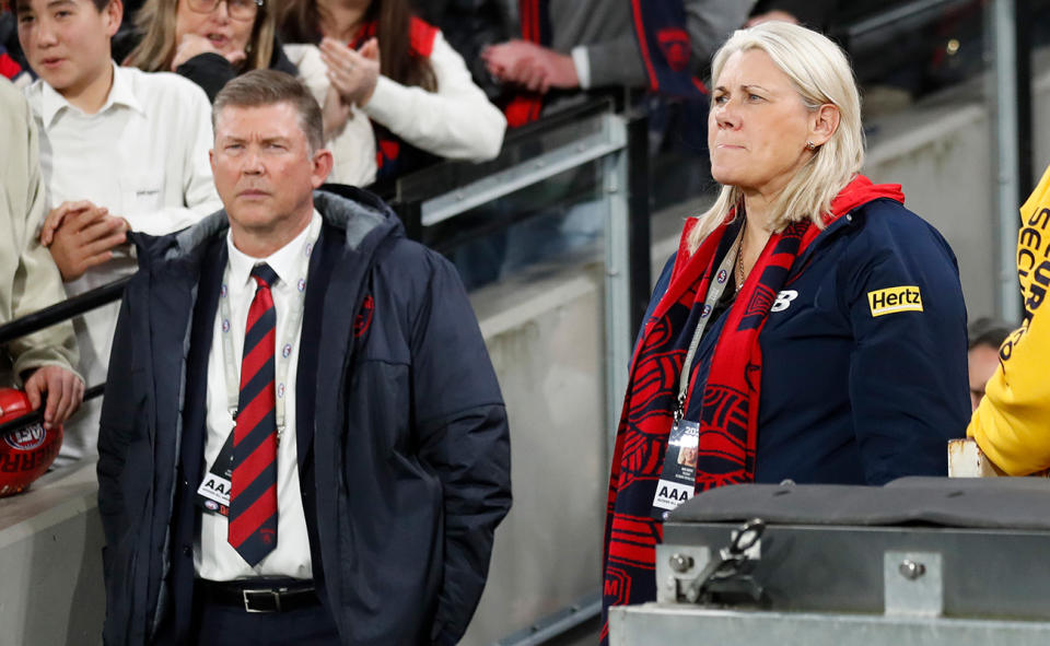 Gary Pert, pictured here during a Melbourne Demons game.