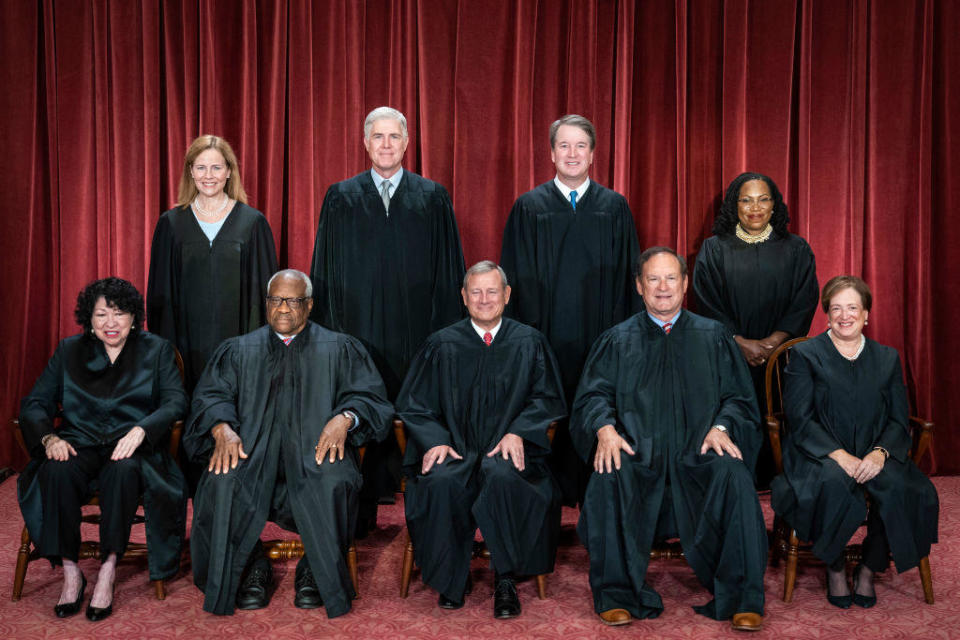 Supreme Court justices pose for an official portrait on Friday, Oct 7, 2022, in Washington, D.C. / Credit: Jabin Botsford/The Washington Post via Getty Images