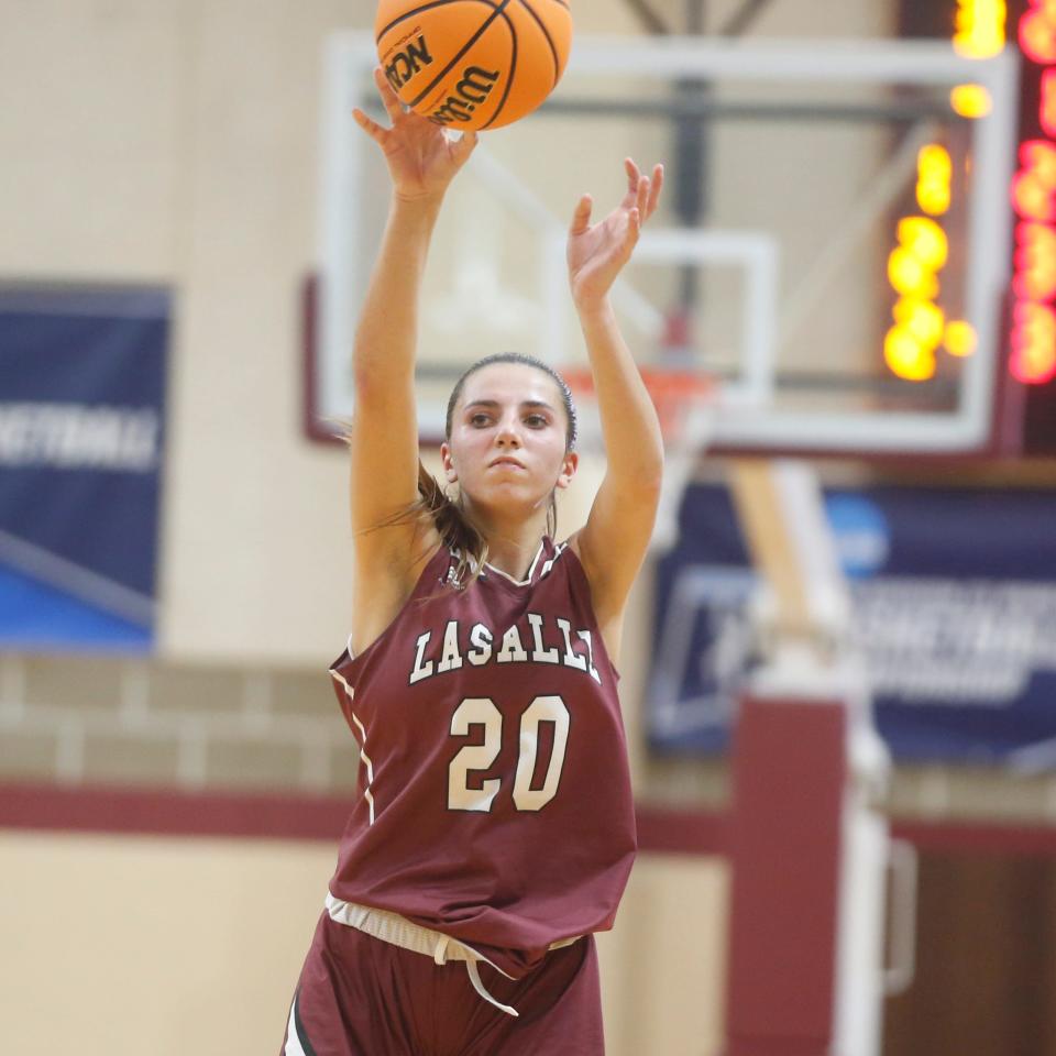 La Salle All-Stater Grace Martone was on fire in the fourth quarter and nearly led the Rams to an impressive comeback in Sunday's RIIL Girls Basketball Division I semifinals.