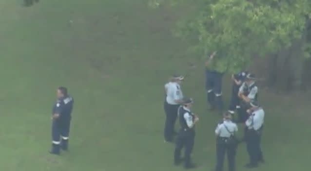 Police at Penrith High School. Photo: 7 News