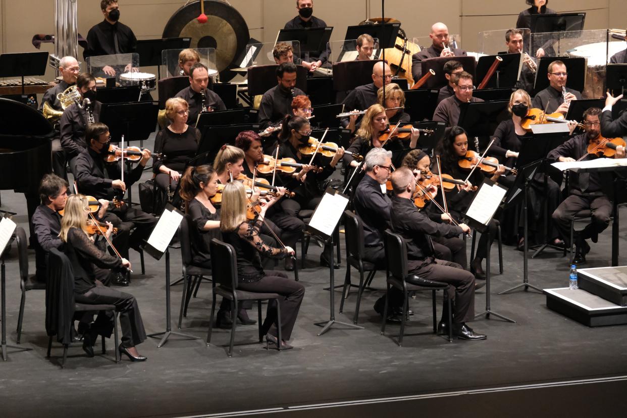 The Sarasota Orchestra performs its Masterworks series concerts in the Van Wezel Performing Arts Hall.