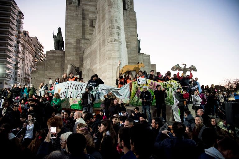 La convocatoria fue en el Monumento a la Bandera